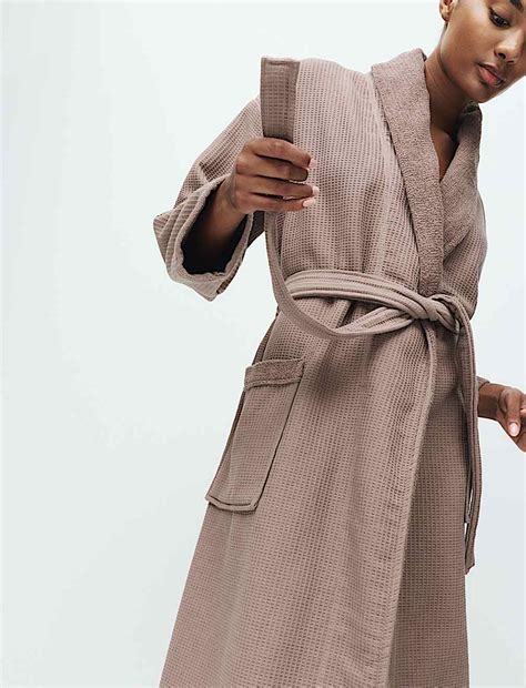 Buy Pure Cotton Waffle Towelling Dressing Gown at Marks & Spencer