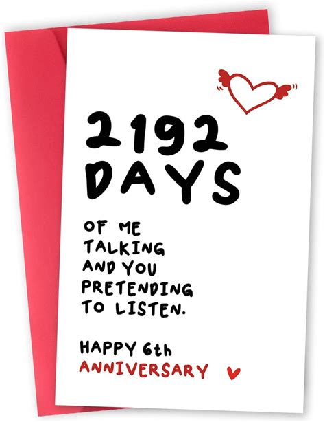 Amazon.com : Happy 6th Anniversary Card, Iron Anniversary Card for ...