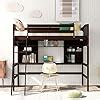 Buy Harper & Bright Designs Twin Loft Bed with Desk and Storage Shelves ...