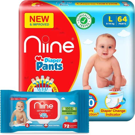 Buy Niine Combo of Cottony Soft Baby Diaper Pants Large (L) Size (9 ...