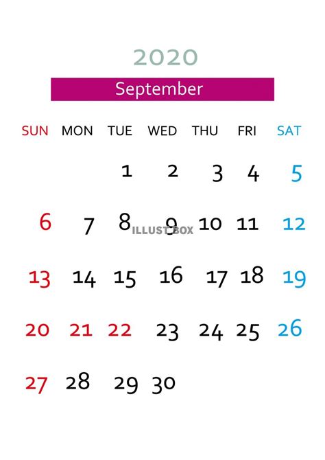 2020年9月縦型の「秋桜の花」イラストのカレンダー | 💗無料ダウンロード「かわいい」雛形・テンプレート素材