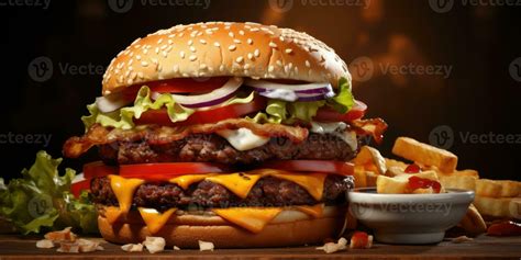 America's national dish, hamburger. Dish close-up. Generative AI ...