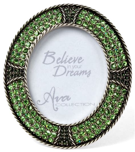 Peridot Green Oval Picture Frame - Adorned with Gems by Pavilion Gift ...