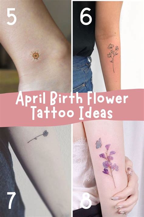 April Month Flower Tattoo