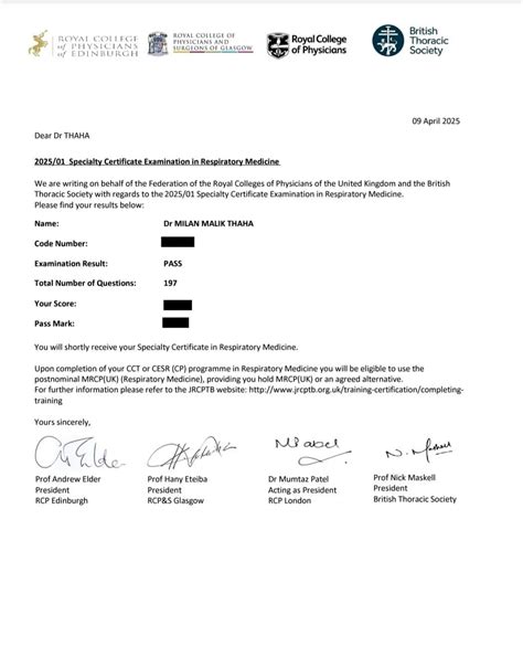 Happy to share that l have passed the prestigious MRCP( UK) Respiratory ...