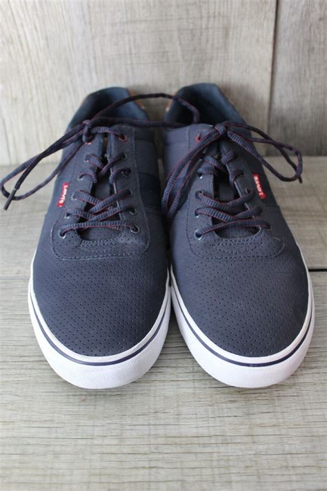 Levi's Men's Casual Shoe Navy Blue and Brown Lace Up … - Gem