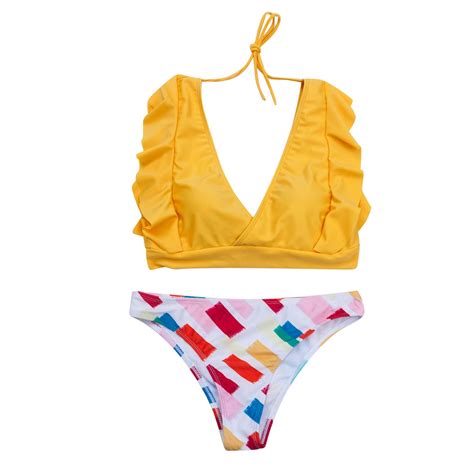 OAVQHLG3B Two Piece Bathing Suit for Women Swimsuits V Neck Summer ...