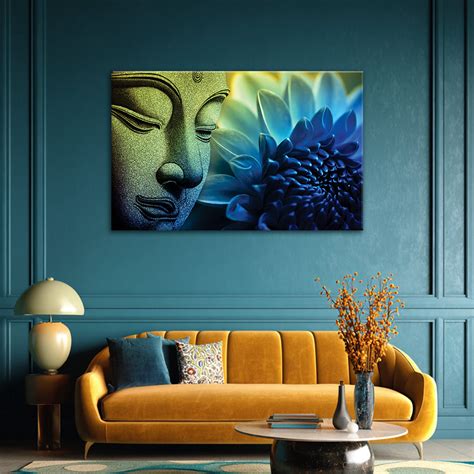 Serene Buddha Wall Painting for Living Room, Bedroom, Office, Hotels ...