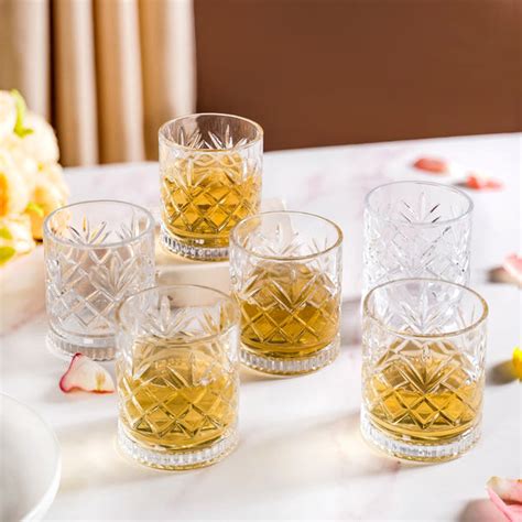 Thick Wall Crystal Whiskey Glass Set Of 6 250ml Online - Premium ...