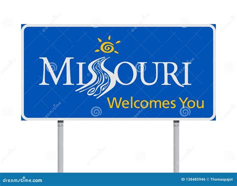Welcome To Missouri Road Sign Stock Vector - Illustration of jefferson ...