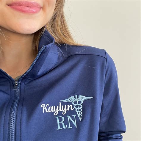 Custom Nurse RN, CNA ,BSN Full Zip Jacket | Personalized Gift for Nurse ...