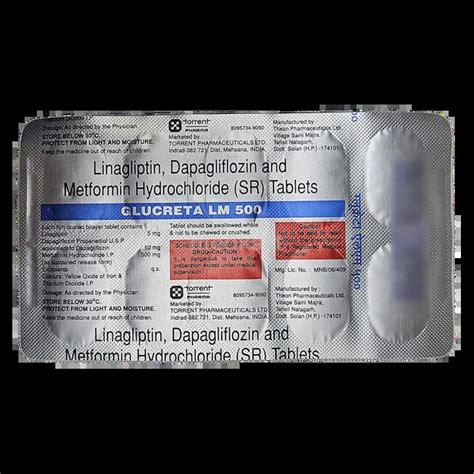 GLUCRETA LM 10MG/5MG/500MG TABLET 10'S Price, Uses, Side Effects ...
