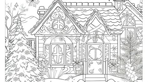 Free Printable Christmas House Coloring Pages