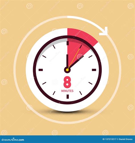 8 Eight Minutes Time Symbol Vector Stock Vector - Illustration of alarm ...