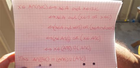 if a b and c are any three sets then prove that An (BuC) = (AnB) u (AnC ...