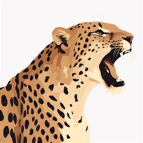 Premium Vector | Roaring cheetah vector illustration