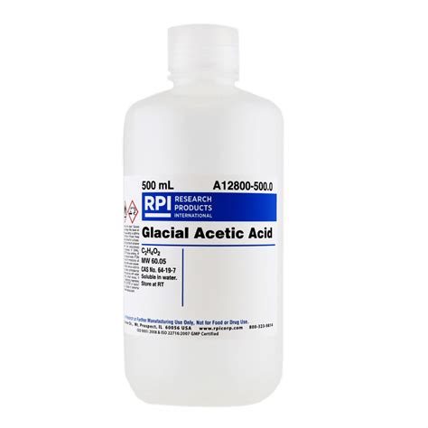 A12800-500.0 - Acetic Acid, Glacial, 500 Milliliters