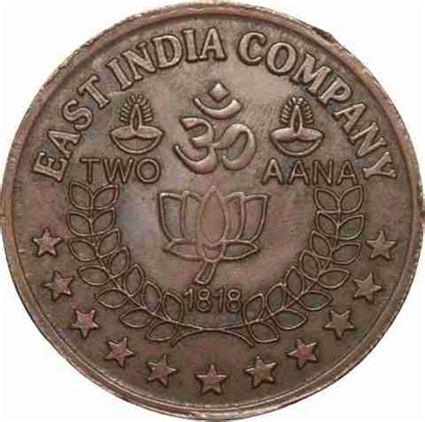 Prideindia (TOKEN) 2 ANNA (1818) "EAST INDIA COMPANY" - BACKSIDE SAI ...