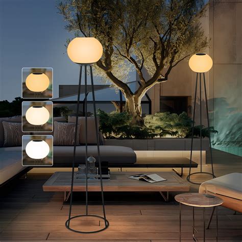 Nocturne Outdoor 100% Solar Powered Floor Lamp | Ultra Bright Diffuse ...