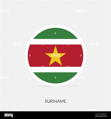 Suriname round flag icon with shadow Stock Vector Image & Art - Alamy