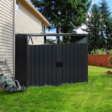 Amazon.com: YOPTO Garbage Bin Storage Shed for 2 Trash Cans,Outdoor ...