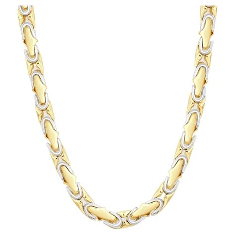 Baraka Yellow White Gold Men’s Chain Necklace For Sale at 1stDibs ...
