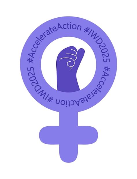 Accelerate action iwd 2025 female sign vector illustration | Premium Vector