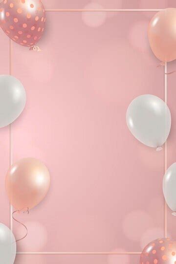Rahmendesign mit weißen und rosa Luftballons | Kostenlose Vektor
