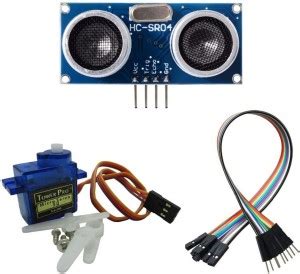 Vayuyaan HC-SR04 Ultrasonic Range Finder Module with SG90 Servo Motor ...