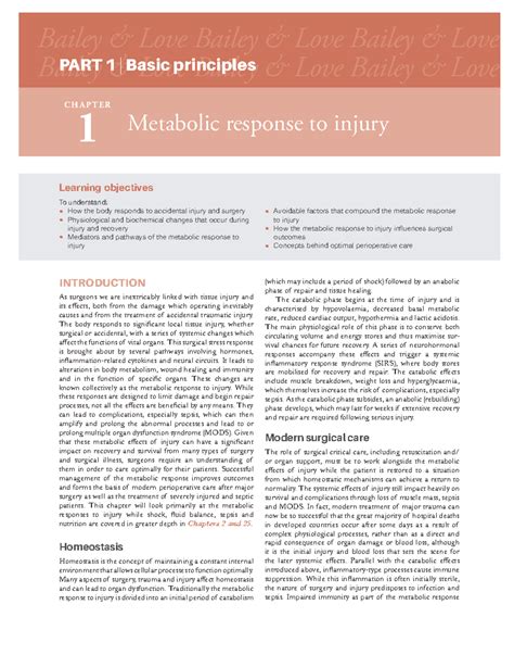 Metabollic response - The body responds to significant local tissue ...