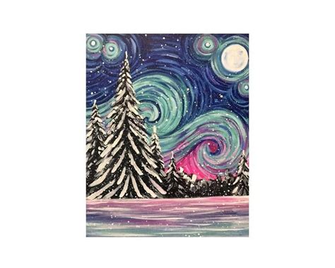 Starry Night in Winter, Pinot's Palette - CdA, Coeur D Alene, 19 ...