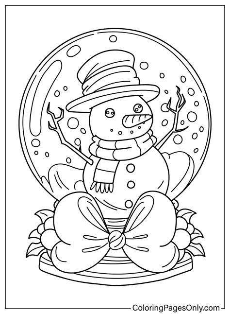 Free Coloring Pages Snow Globe