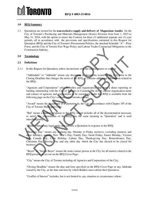 Fillable Online Quotations are invited for the non-exclusive supply and ...