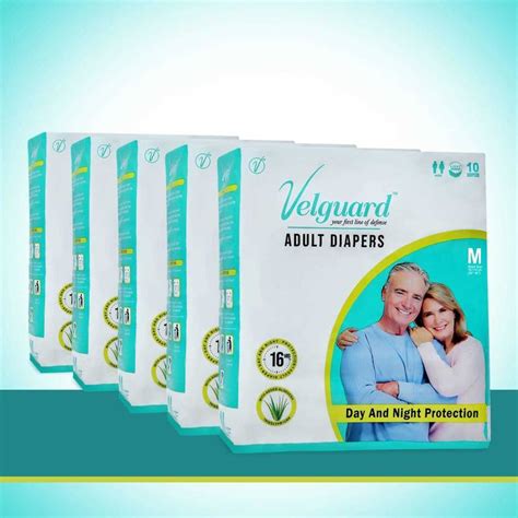 Velguard Adult Diapers, Day and night protection Pack of 5 (50 units ...