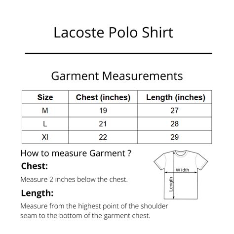 Lacoste Polo Size Chart | Portal.posgradount.edu.pe