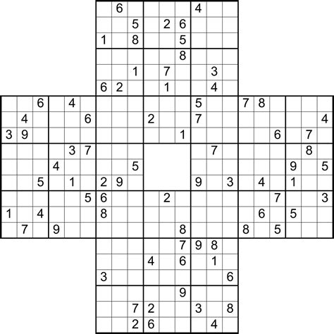Free Printable Samurai Sudoku Puzzles