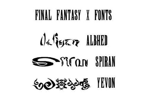 Final Fantasy X Fonts by ShinLadyAnarki on DeviantArt