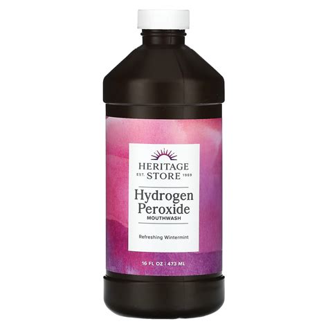 Heritage Store, Hydrogen Peroxide Mouthwash, Refreshing Wintermint, 16 ...
