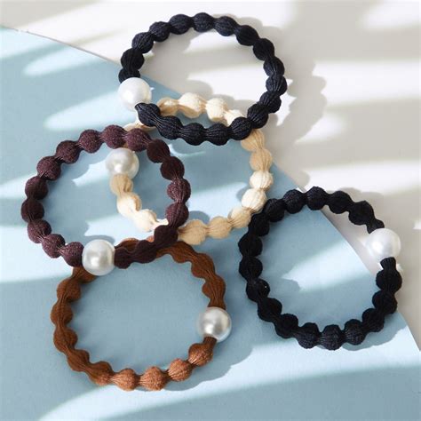 Buy FAME FOREVER Bead Detail Hair Ties - Pack of 5 from Fame Forever at ...