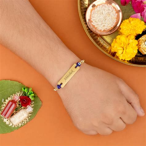 Personalized Evil Eye Rakhi with Name (Protection, Luck) | Zestpics