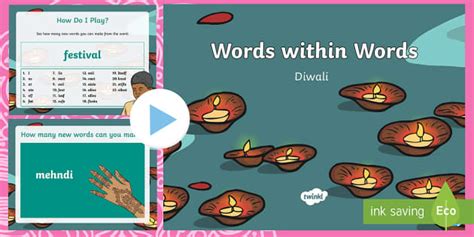 Diwali Words Within Words PowerPoint Game
