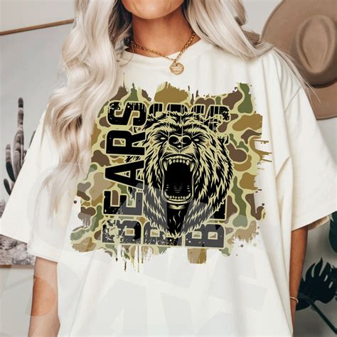 Bears Camo T-shirt Design: Mascot Spirit PNG (digital Download) - Etsy