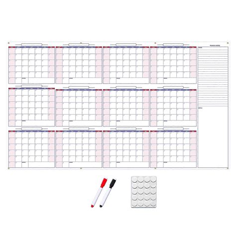 2026 Wall Calendar Yearly Planner Reusable Erasable Calendar 2026 Home ...