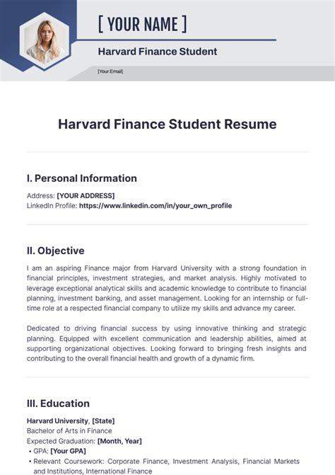 Free Harvard Resume Template to Edit Online - Auto News