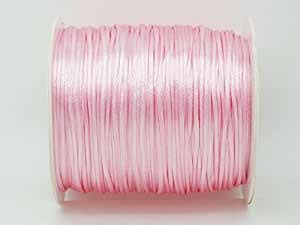 PINK 1mm Bugtail Satin Cord Shamballa Macrame Beading Nylon Kumihimo ...