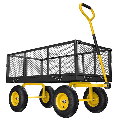ANGGREK 2-in-1 Steel Garden Cart, 900lbs Heavy Duty Utility Wagon Carts ...