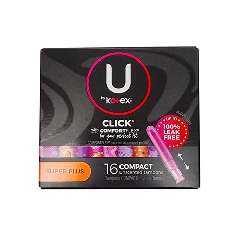 U by Kotex Click with ComfortFlex Super Plus Tampons (16 count ...