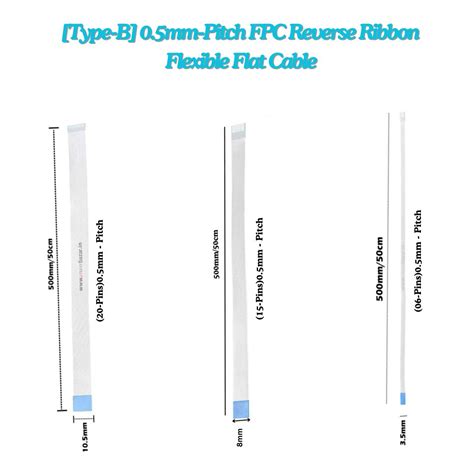 Buy [Type-B] 0.5mm-Pitch FPC Cable for Devices | Makerbazar