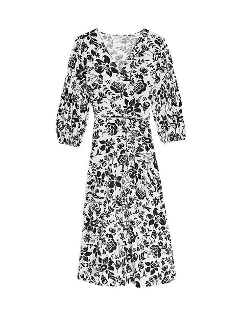 Buy Floral V-Neck Midi Tiered Dress at Marks & Spencer