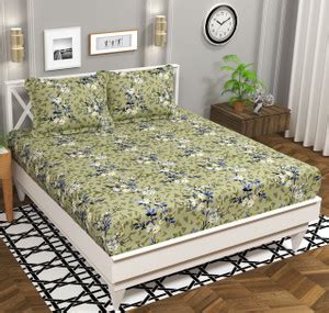 VAS COLLECTIONS 160 TC Cotton Double Floral Flat Bedsheet - Buy VAS ...